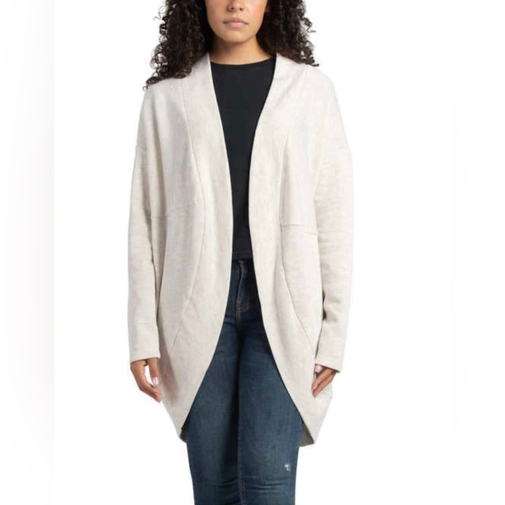 NWT Ecothreads Ladies' Fleece Cardigan Tan
